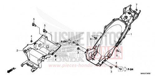 GARDE-BOUE ARRIERE NC750XAG de 2016